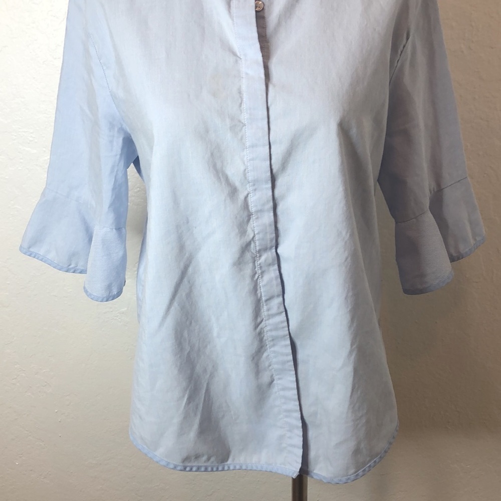 Maje Charly Bleu Ciel Button Down Top Size 1/S - image 5